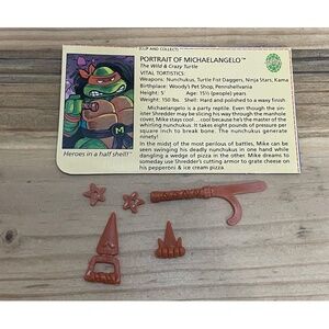 Teenage Mutant Ninja Turtles TMNT 1990 Michaelangelo card & accessories